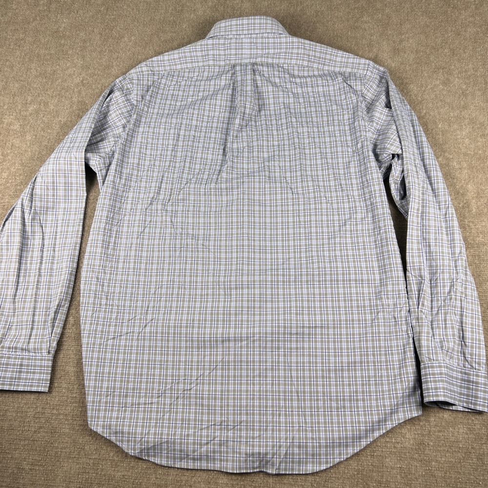 Ralph Lauren Classic Fit Performance Gray Blue Plaid Button Down Shirt Large - Picture 3 of 8